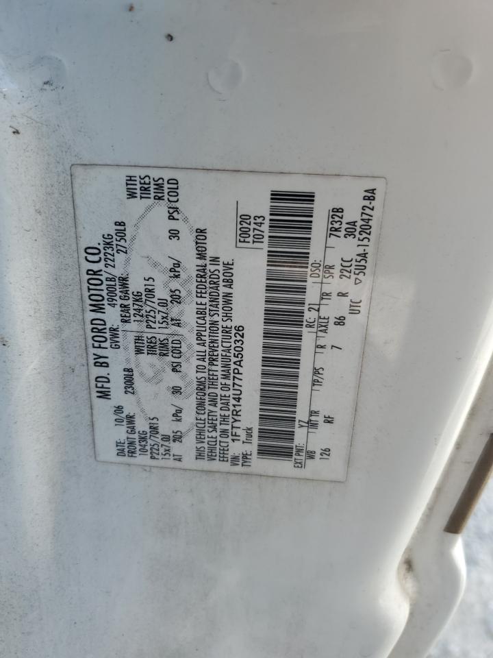 1FTYR14U77PA50326 2007 Ford Ranger Super Cab