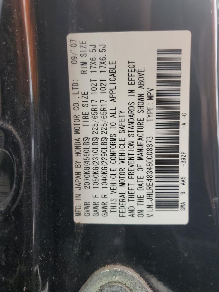 JHLRE48348C008873 2008 Honda Cr-V Lx