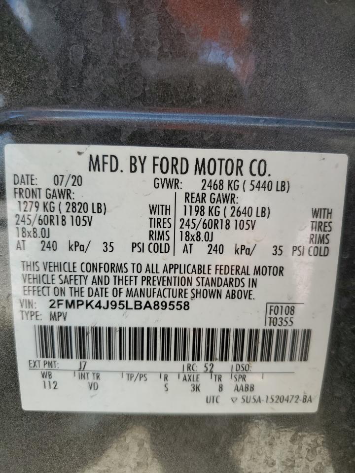 2FMPK4J95LBA89558 2020 Ford Edge Sel