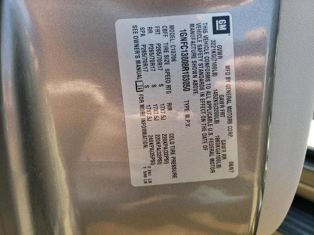 2008 Chevrolet Tahoe C1500 VIN: 1GNFC13008R103050 Lot: 57878574