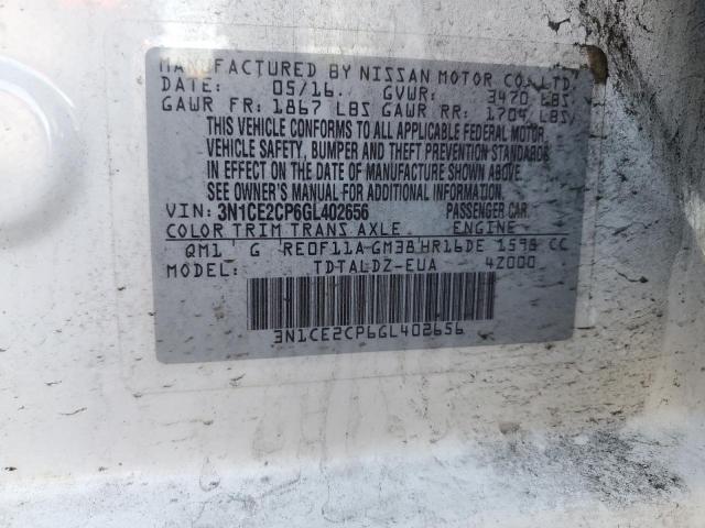 2016 NISSAN VERSA NOTE - 3N1CE2CP6GL402656