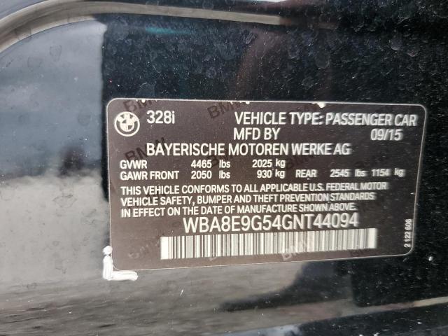 2016 BMW 328 I Sulev VIN: WBA8E9G54GNT44094 Lot: 60597674