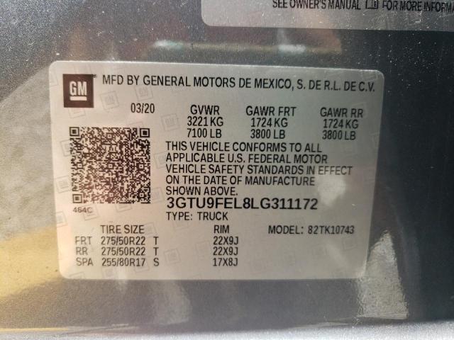 2020 GMC SIERRA K15 - 3GTU9FEL8LG311172