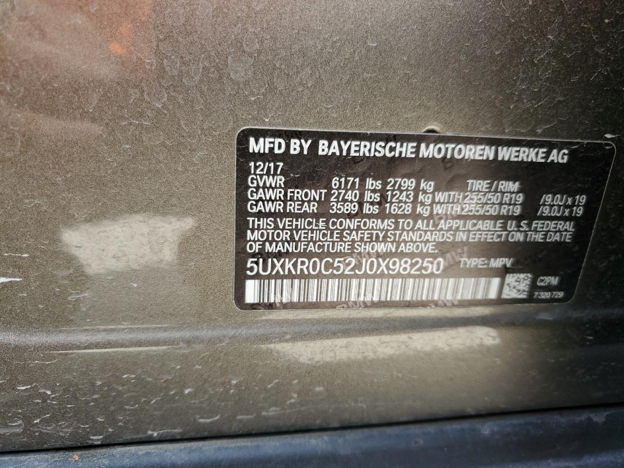 5UXKR0C52J0X98250 2018 BMW X5 xDrive35I