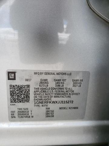 2018 Chevrolet Traverse Ls VIN: 1GNERFKWXJJ115272 Lot: 59024424