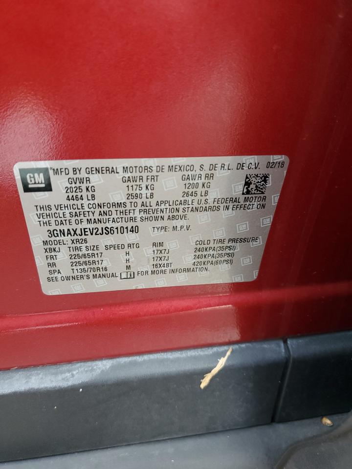 3GNAXJEV2JS610140 2018 Chevrolet Equinox Lt