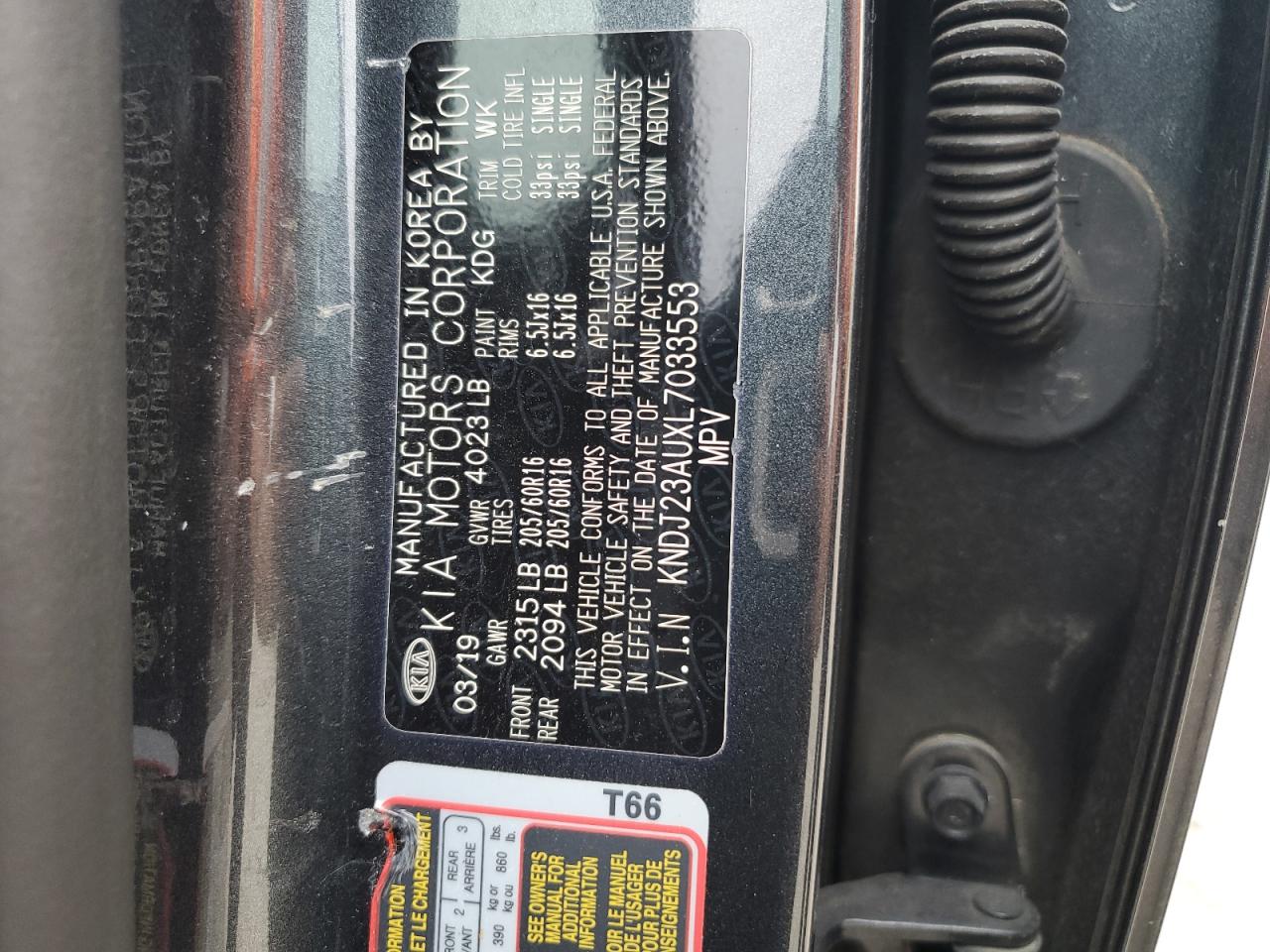 KNDJ23AUXL7033553 2020 Kia Soul Lx