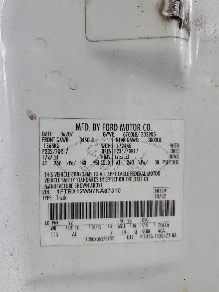 1FTRX12W97NA87310 2007 Ford F150