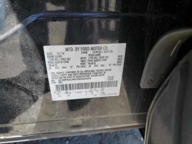 2016 Ford Edge Sel VIN: 2FMPK4J85GBB25262 Lot: 61007694