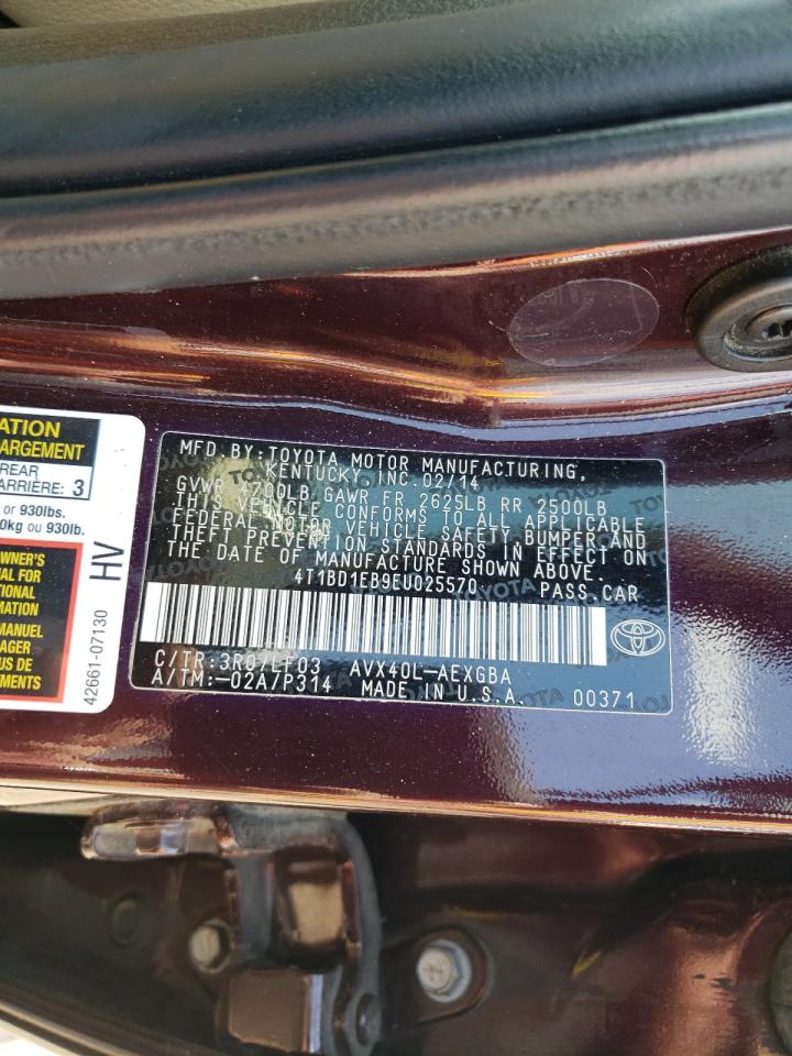 4T1BD1EB9EU025570 2014 Toyota Avalon Hybrid