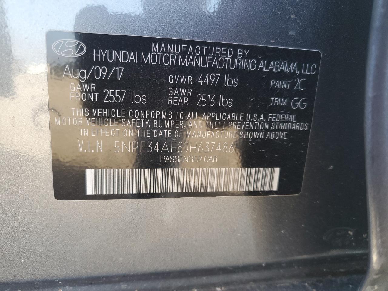 5NPE34AF8JH637486 2018 Hyundai Sonata Sport