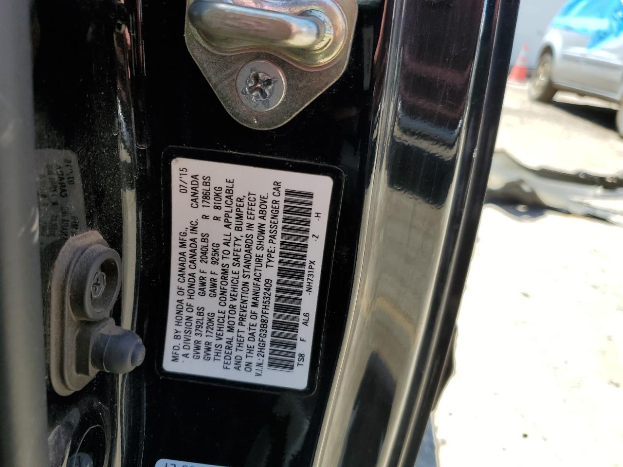 2HGFG3B87FH532409 2015 Honda Civic Ex 2HGFG3B87FH532409 2015 Honda Civic Ex