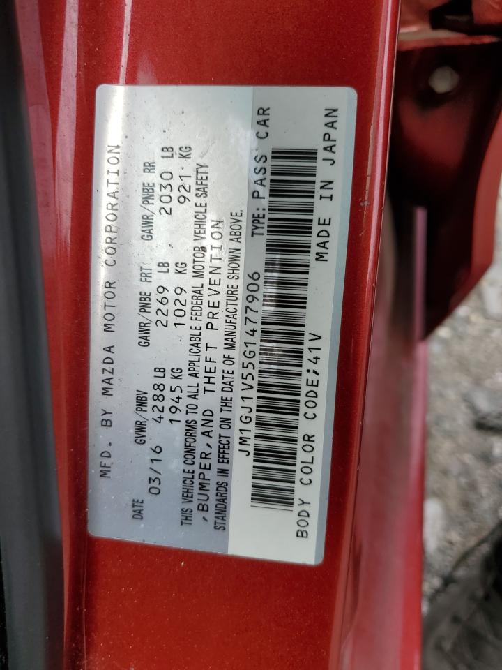 JM1GJ1V55G1477906 2016 Mazda 6 Touring