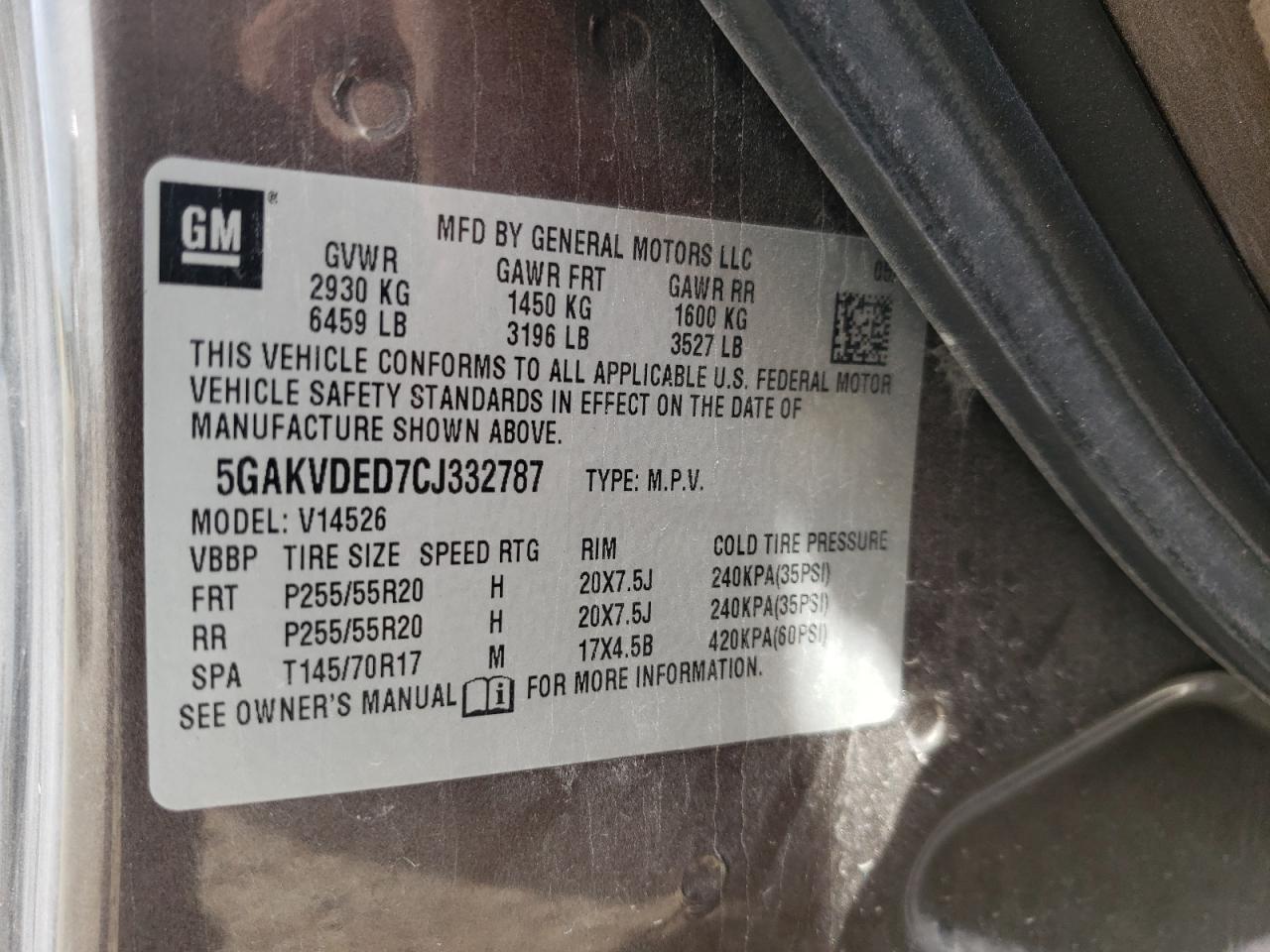 5GAKVDED7CJ332787 2012 Buick Enclave