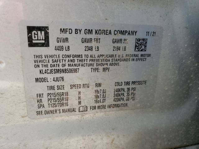 2022 Buick Encore Preferred VIN: KL4CJESM9NB506987 Lot: 60940774