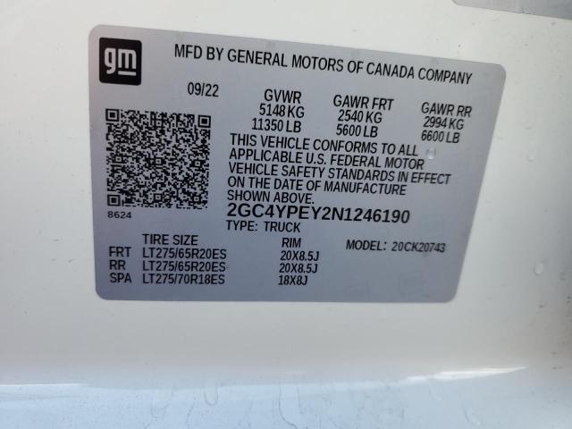 2022 Chevrolet Silverado K2500 Heavy Duty Ltz VIN: 2GC4YPEY2N1246190 Lot: 58300114