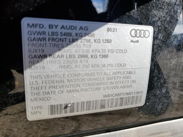 2021 Audi Q5 Prestige VIN: WA1CABFY7M2113600 Lot: 60932354