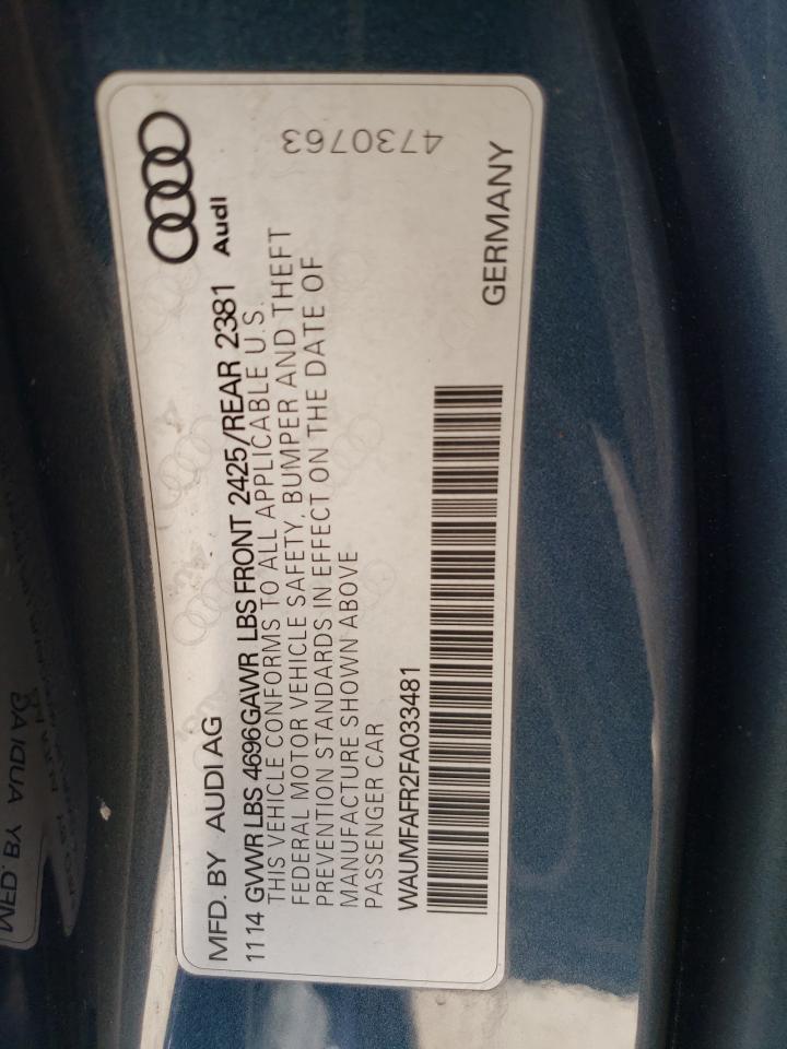 WAUMFAFR2FA033481 2015 Audi A5 Premium Plus