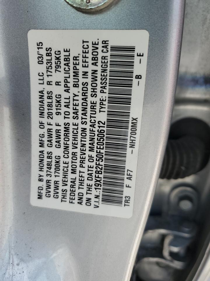 19XFB2F50FE050612 2015 Honda Civic Lx