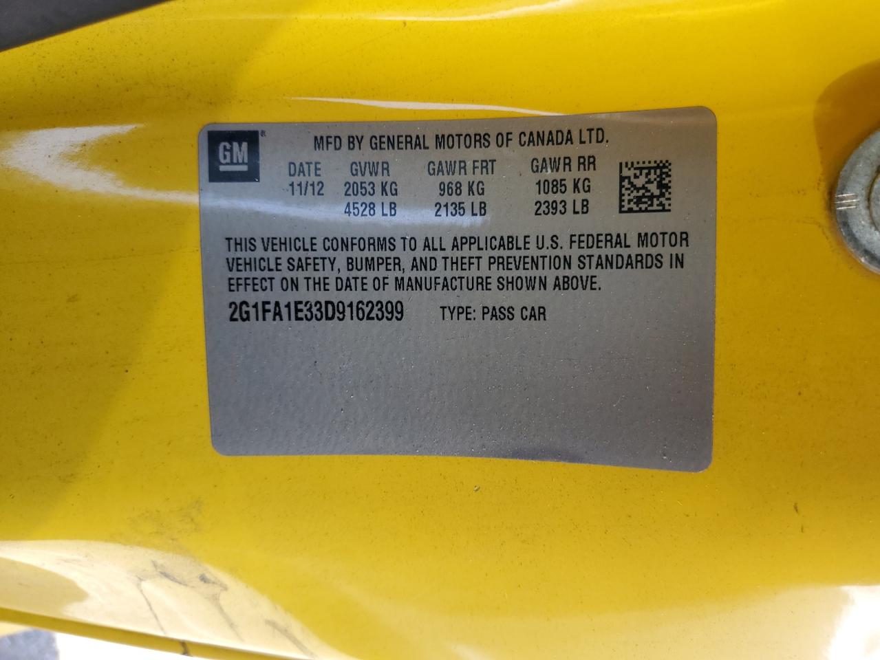 2G1FA1E33D9162399 2013 Chevrolet Camaro Ls