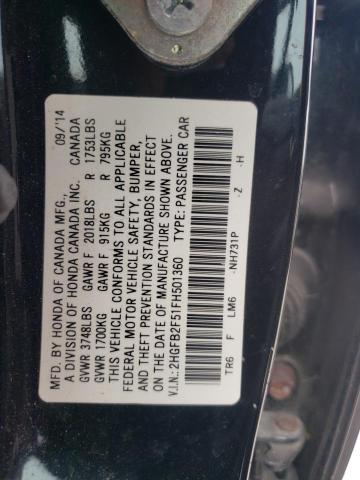 2HGFB2F51FH501360 2015 HONDA CIVIC - Image 12