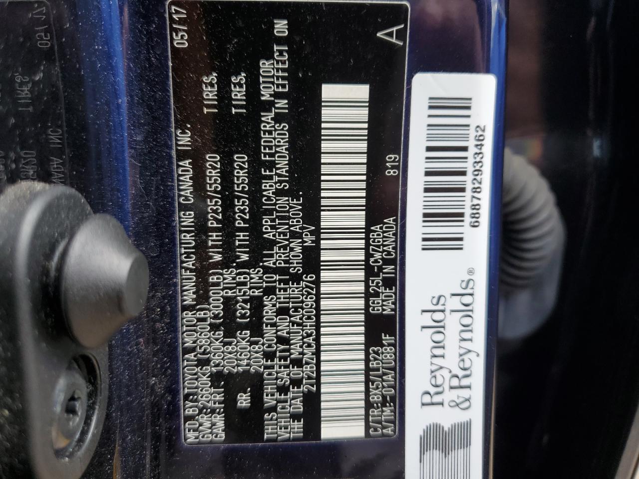 2T2BZMCA3HC096276 2017 Lexus Rx 350 Base