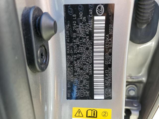 2016 Lexus Es 350 VIN: 58ABK1GG4GU018701 Lot: 59173164