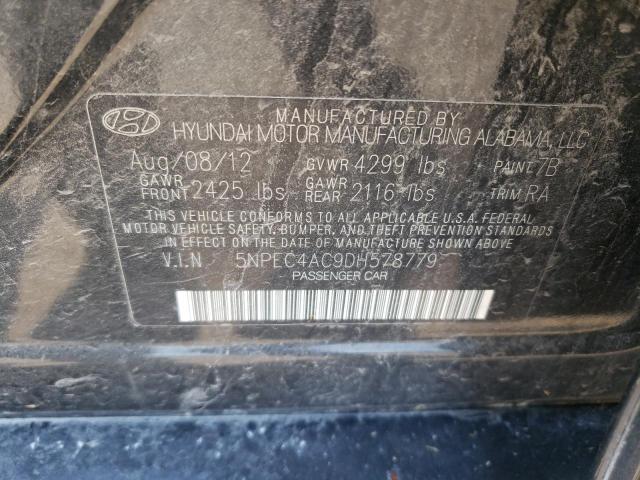 2013 Hyundai Sonata Se VIN: 5NPEC4AC9DH578779 Lot: 58420464