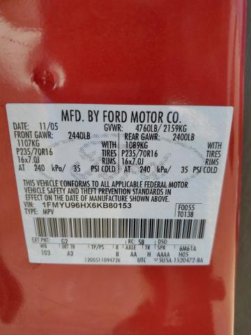 2006 Ford Escape Hev VIN: 1FMYU96HX6KB80153 Lot: 59424784