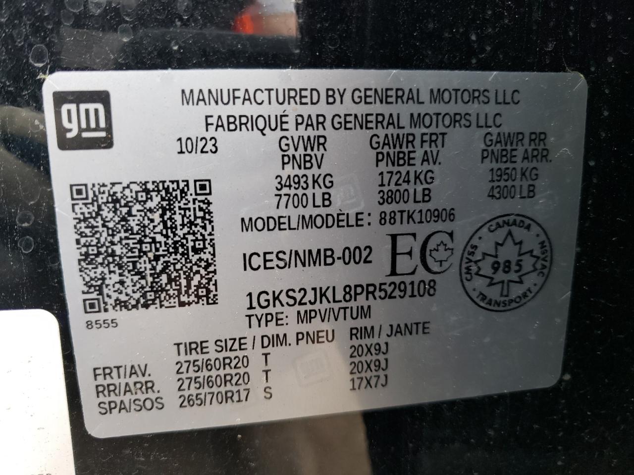 1GKS2JKL8PR529108 2023 GMC Yukon Xl Denali