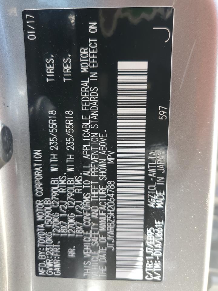 JTJYARBZ5H2064788 2017 Lexus Nx 200T Base