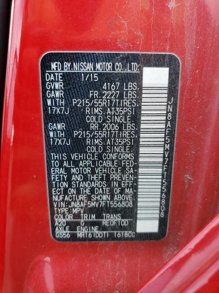 JN8AF5MV7FT556808 2015 Nissan Juke S