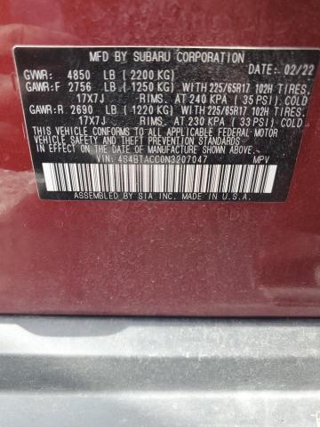 2022 Subaru Outback Premium VIN: 4S4BTACC0N3207047 Lot: 57391024