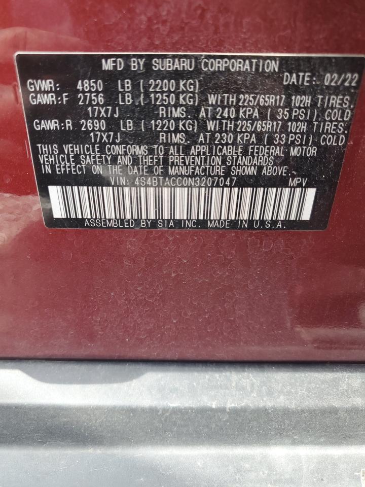 4S4BTACC0N3207047 2022 Subaru Outback Premium