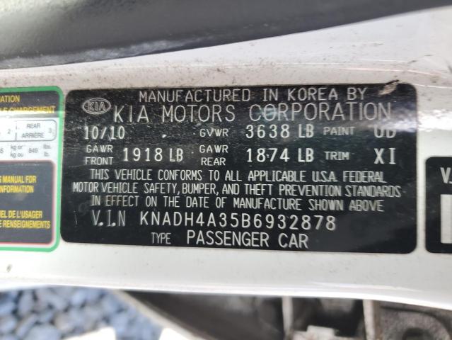 2011 Kia Rio Base VIN: KNADH4A35B6932878 Lot: 57886884