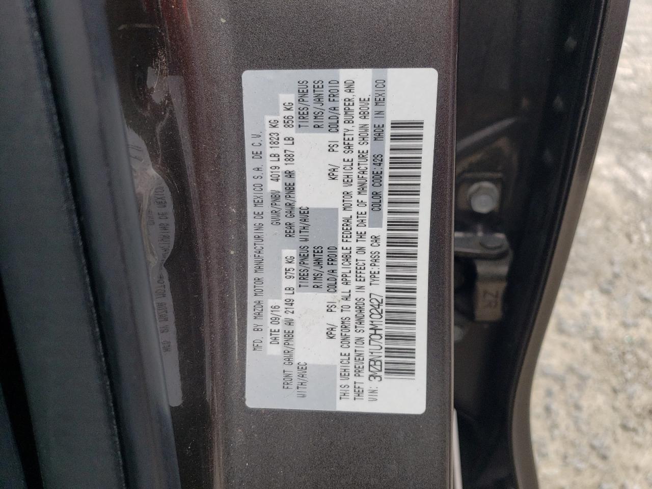 3MZBN1U70HM102427 2017 Mazda 3 Sport