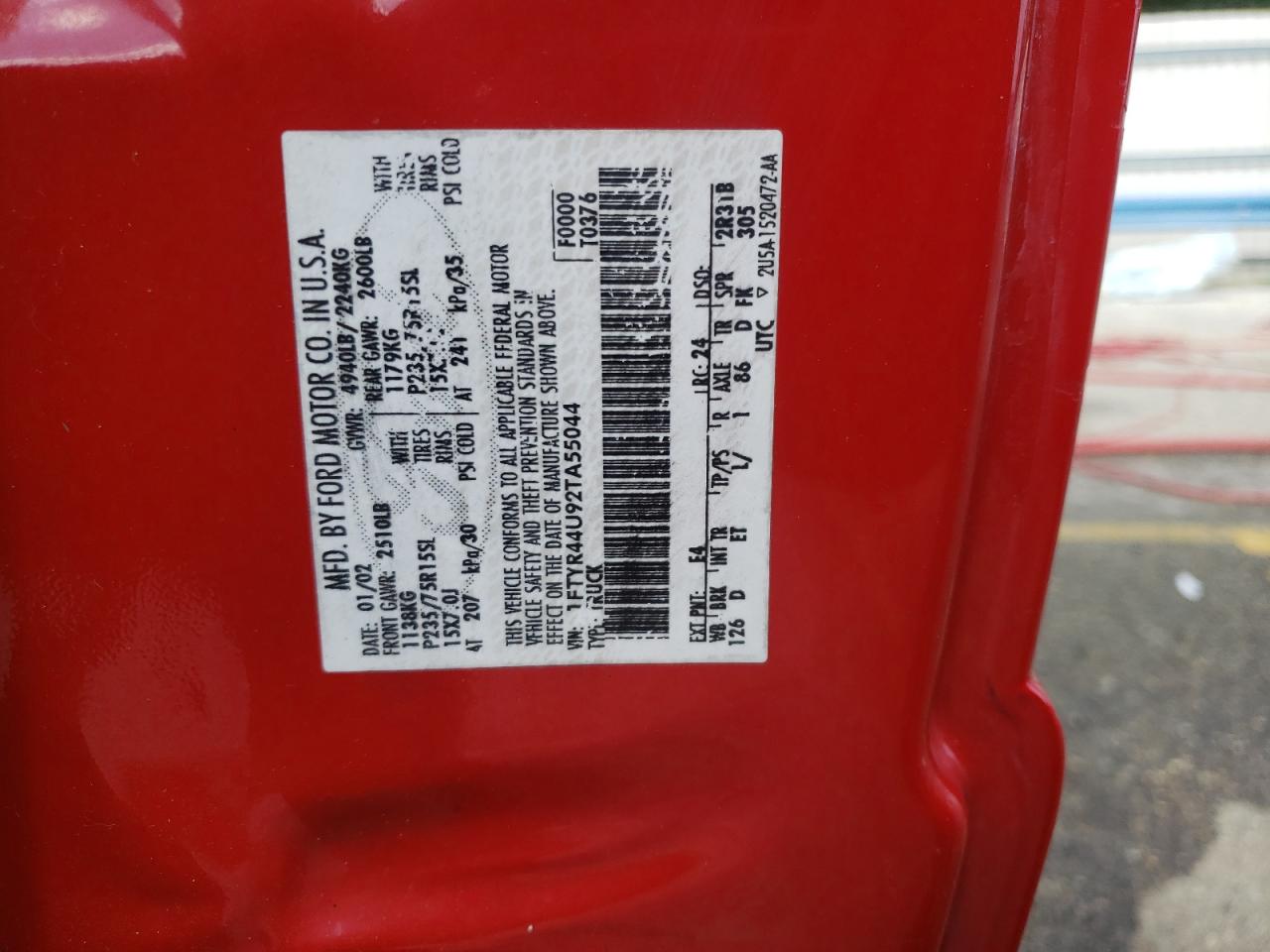 1FTYR44U92TA55044 2002 Ford Ranger Super Cab