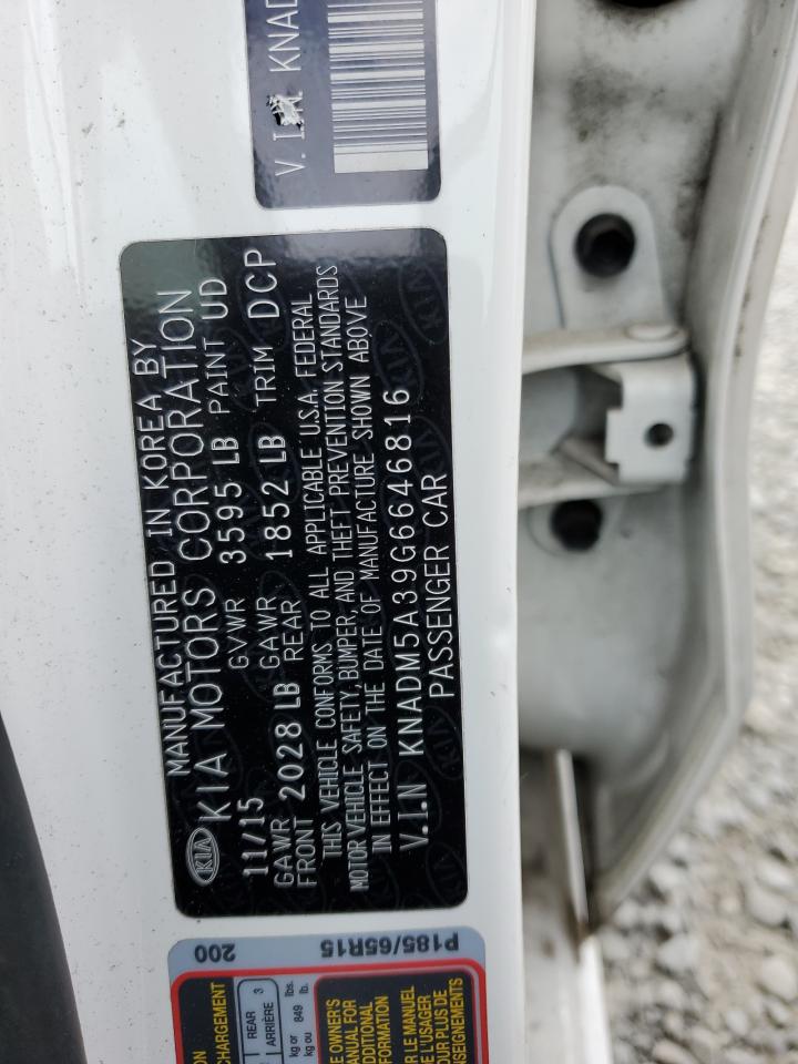 2016 Kia Rio Lx vin: KNADM5A39G6646816