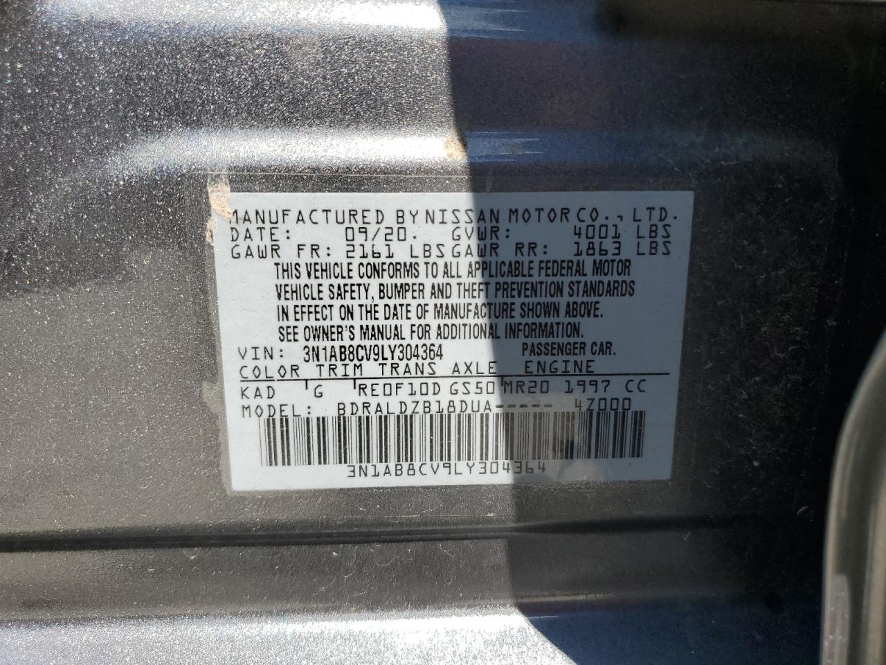 3N1AB8CV9LY304364 2020 Nissan Sentra Sv