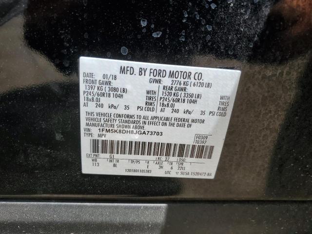 2018 Ford Explorer Xlt VIN: 1FM5K8DH8JGA73703 Lot: 60091804