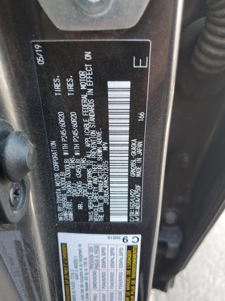 JTEBU5JR9K5712015 2019 Toyota 4Runner Sr5