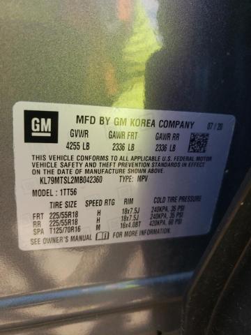 2021 Chevrolet Trailblazer Rs VIN: KL79MTSL2MB042360 Lot: 58957334