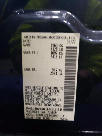 2022 Nissan Altima Sv VIN: 1N4BL4DVXNN345338 Lot: 57126954