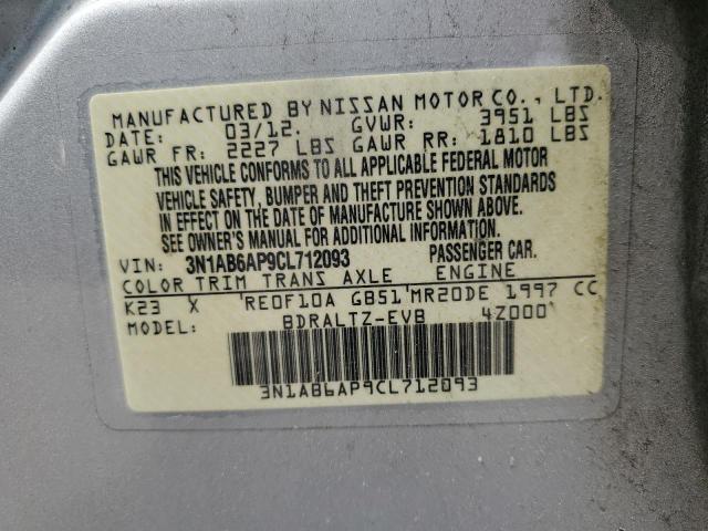 2012 Nissan Sentra 2.0 VIN: 3N1AB6AP9CL712093 Lot: 60812374