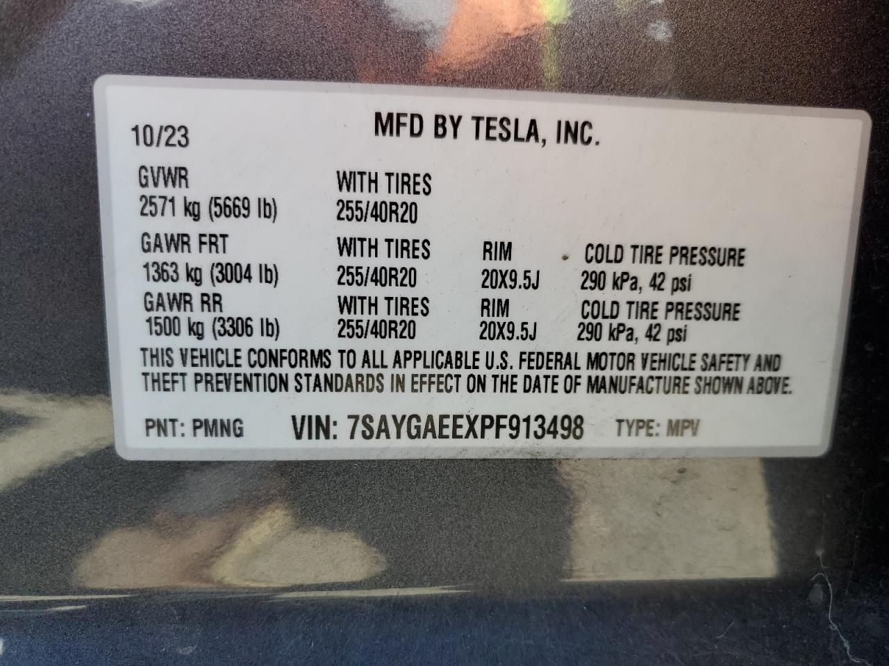 7SAYGAEEXPF913498 2023 Tesla Model Y