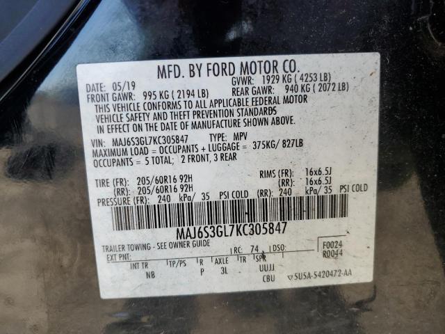 2019 Ford Ecosport Se VIN: MAJ6S3GL7KC305847 Lot: 59727824