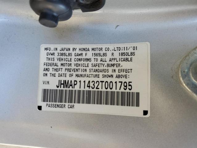 2002 Honda S2000 VIN: JHMAP11432T001795 Lot: 60446594