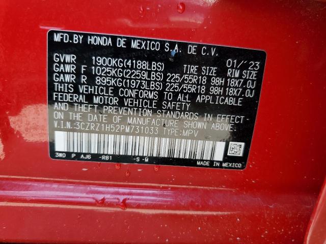 2023 Honda Hr-V Sport VIN: 3CZRZ1H52PM731033 Lot: 60337944