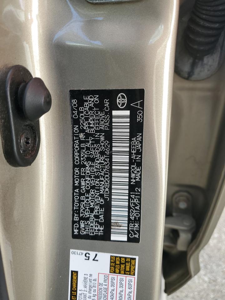 JTDKB20U783414629 2008 Toyota Prius