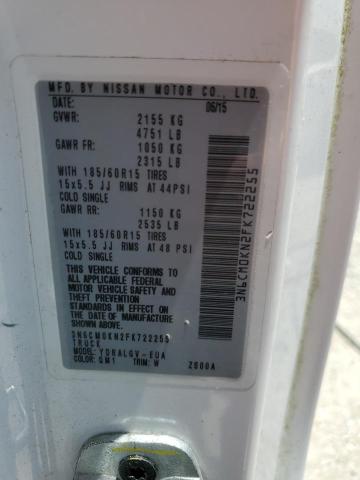 2015 Nissan Nv200 2.5S VIN: 3N6CM0KN2FK722255 Lot: 57842794